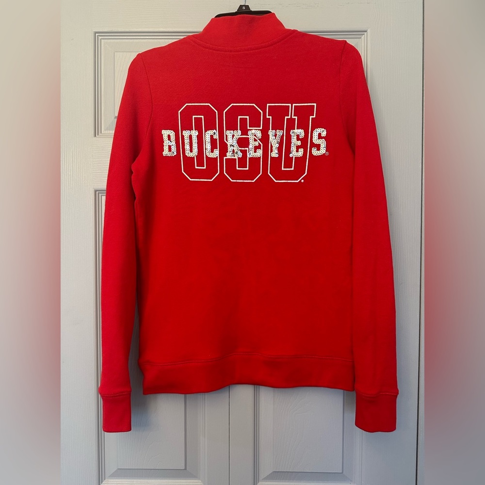 Victoria’s Secret Pink OSU The Ohio State Buckeyes 3/4 Quarter Zip Up Sz Small